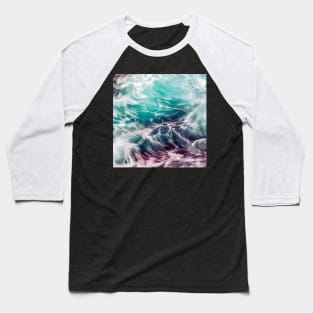 Blue Ocean Waves Baseball T-Shirt